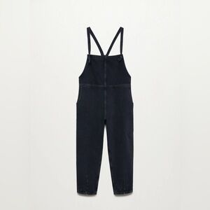 mango black denim dungarees size L EUC